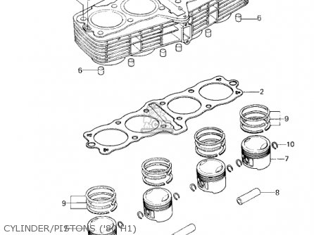 CYLINDER/PISTONS ('80 H1) - KZ750H4 1983 USA CANADA / LTD