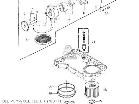 OIL PUMP/OIL FILTER ('80 H1) - KZ750H4 1983 USA CANADA / LTD