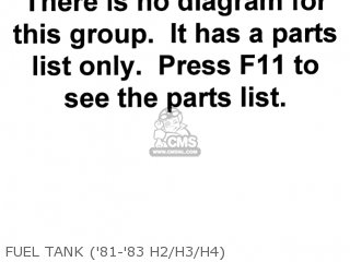 FUEL TANK ('81-'83 H2/H3/H4) - KZ750H4 1983 USA CANADA / LTD