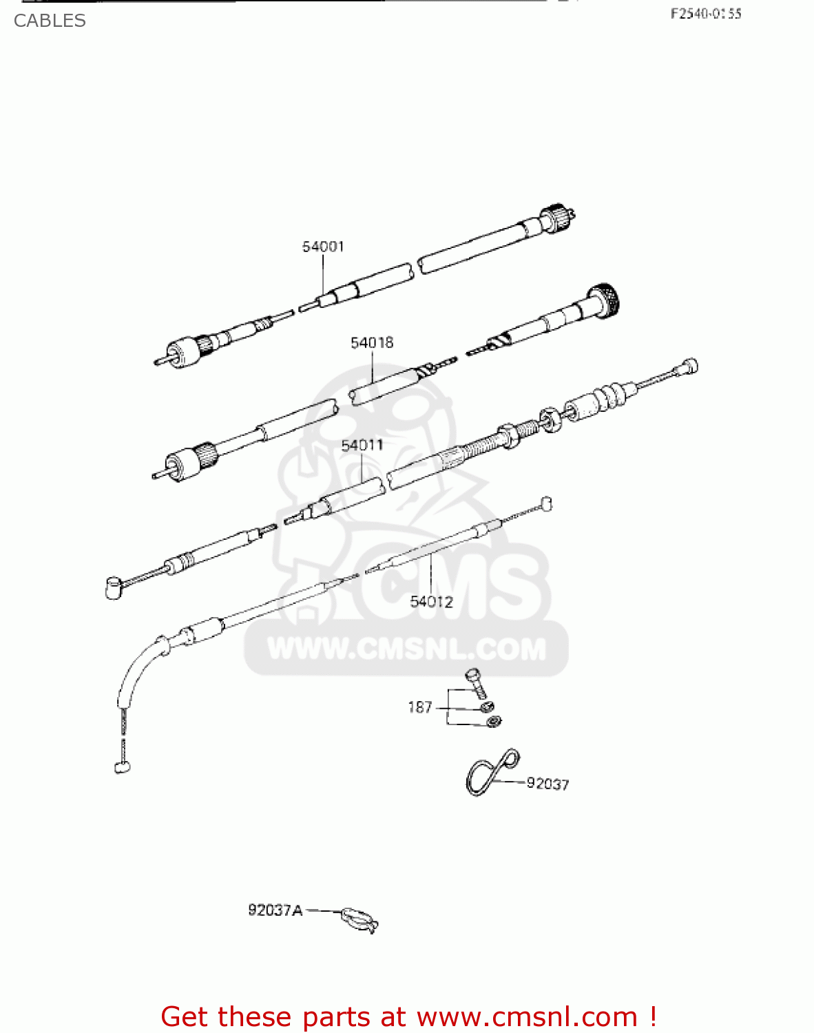 CABLES KZ750K1 1983 USA CANADA / LTD BELT DRIVE