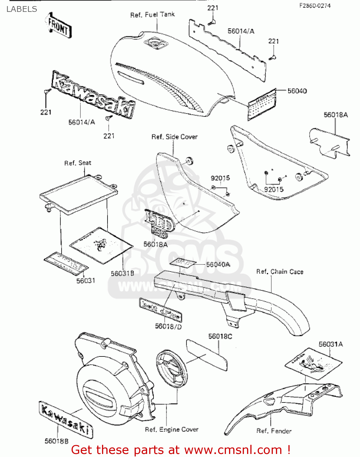 LABELS KZ750K1 1983 USA CANADA / LTD BELT DRIVE