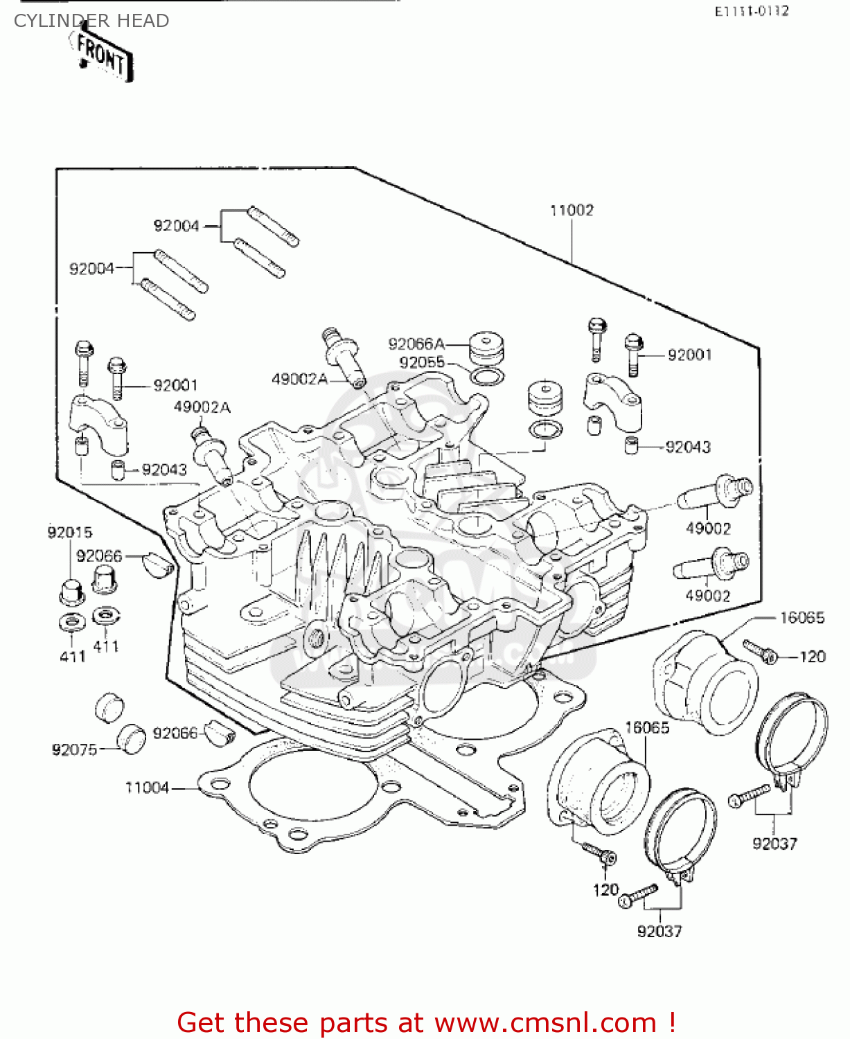 CYLINDER HEAD KZ750K1 1983 USA CANADA / LTD BELT DRIVE