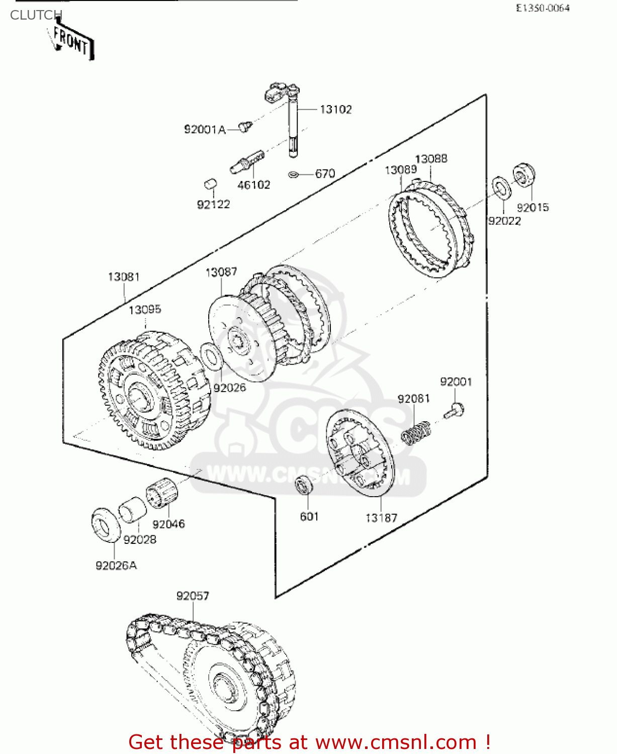 CLUTCH KZ750K1 1983 USA CANADA / LTD BELT DRIVE
