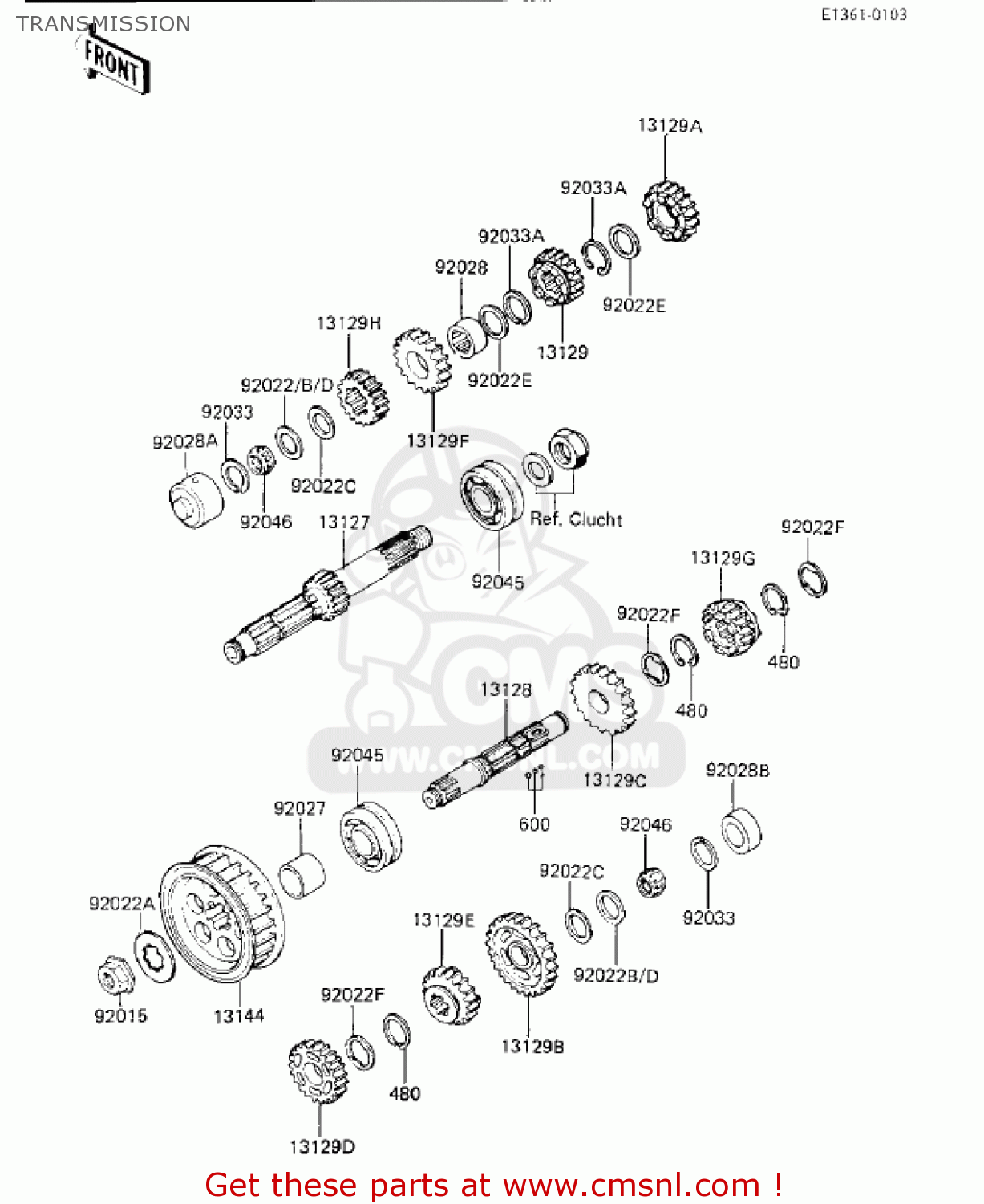 TRANSMISSION KZ750K1 1983 USA CANADA / LTD BELT DRIVE