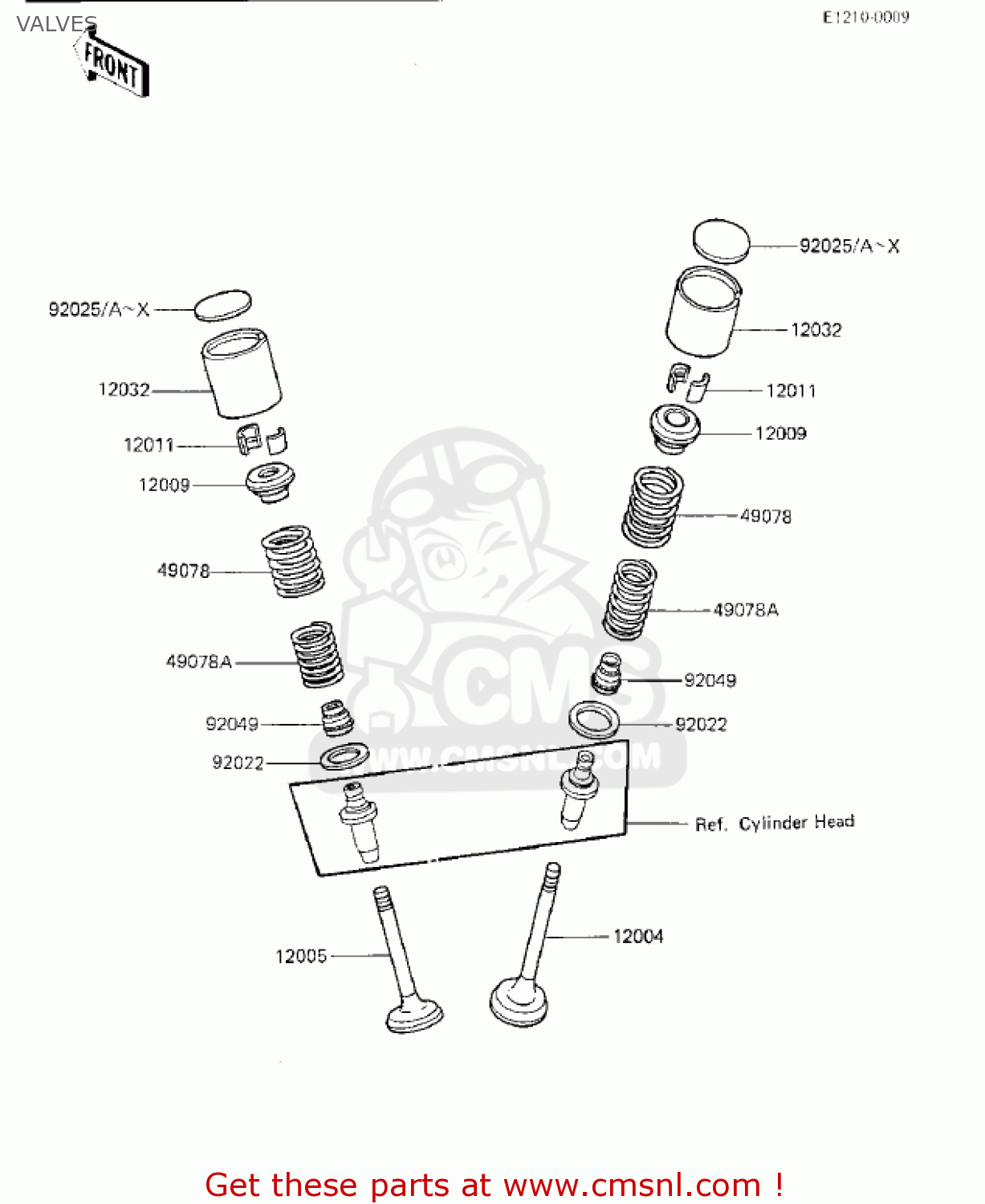 VALVES KZ750K1 1983 USA CANADA / LTD BELT DRIVE