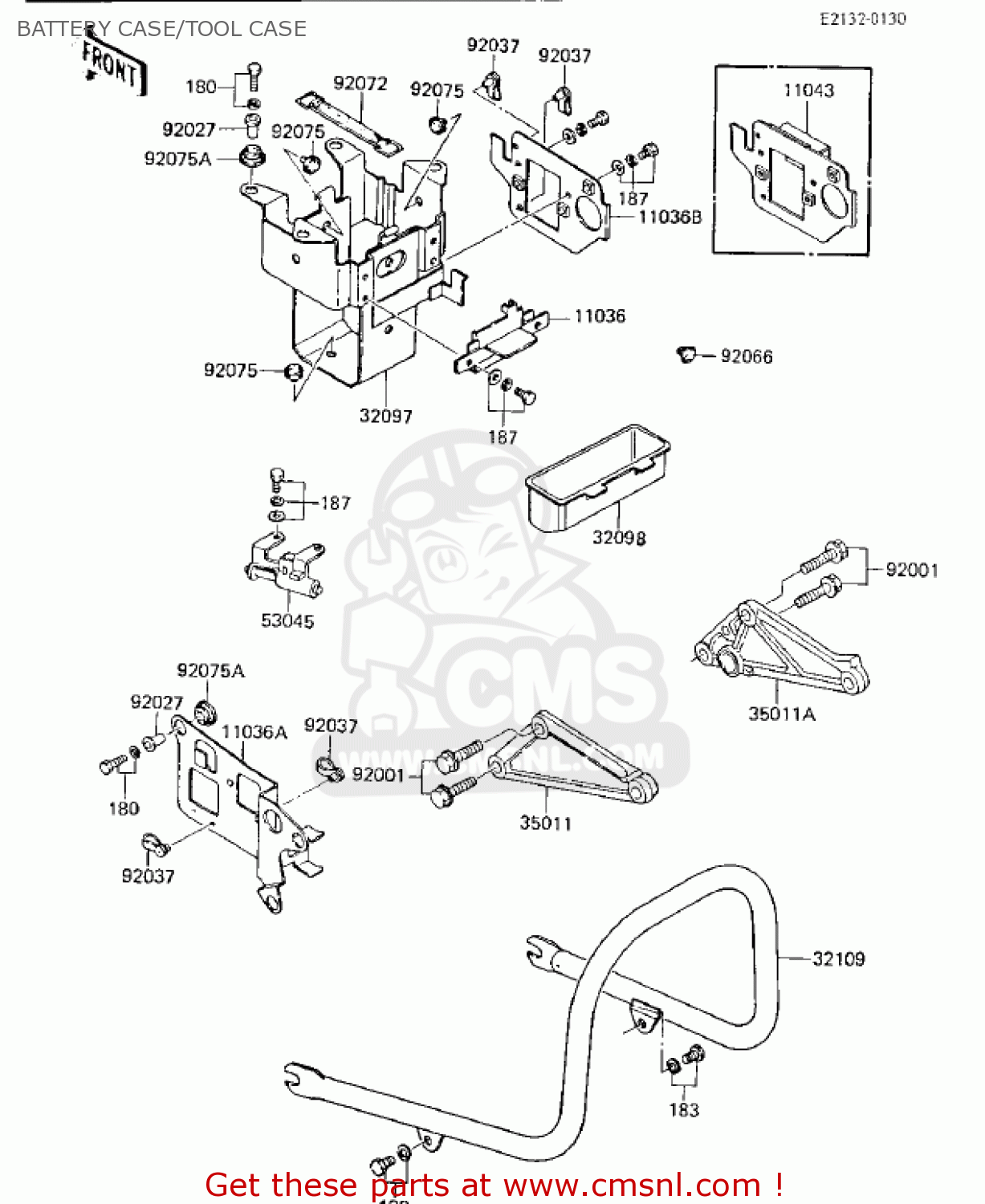 BATTERY CASE/TOOL CASE KZ750K1 1983 USA CANADA / LTD BELT DRIVE