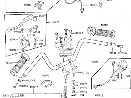 HANDLEBAR - KZ750K1 1983 USA CANADA / LTD BELT DRIVE