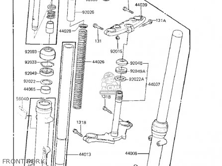FRONT FORK - KZ750K1 1983 USA CANADA / LTD BELT DRIVE