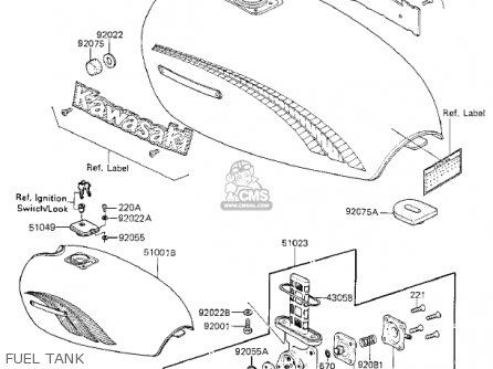 FUEL TANK - KZ750K1 1983 USA CANADA / LTD BELT DRIVE