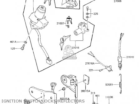 IGNITION SWITCH/LOCKS/REFLECTORS - KZ750K1 1983 USA CANADA / LTD BELT DRIVE