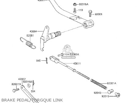 BRAKE PEDAL/TORGQUE LINK - KZ750K1 1983 USA CANADA / LTD BELT DRIVE