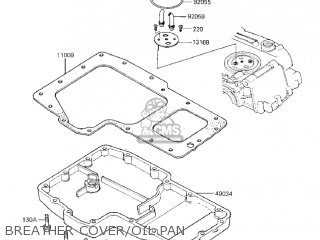 BREATHER COVER/OIL PAN - KZ750K1 1983 USA CANADA / LTD BELT DRIVE