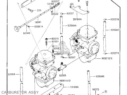 CARBURETOR ASSY - KZ750K1 1983 USA CANADA / LTD BELT DRIVE
