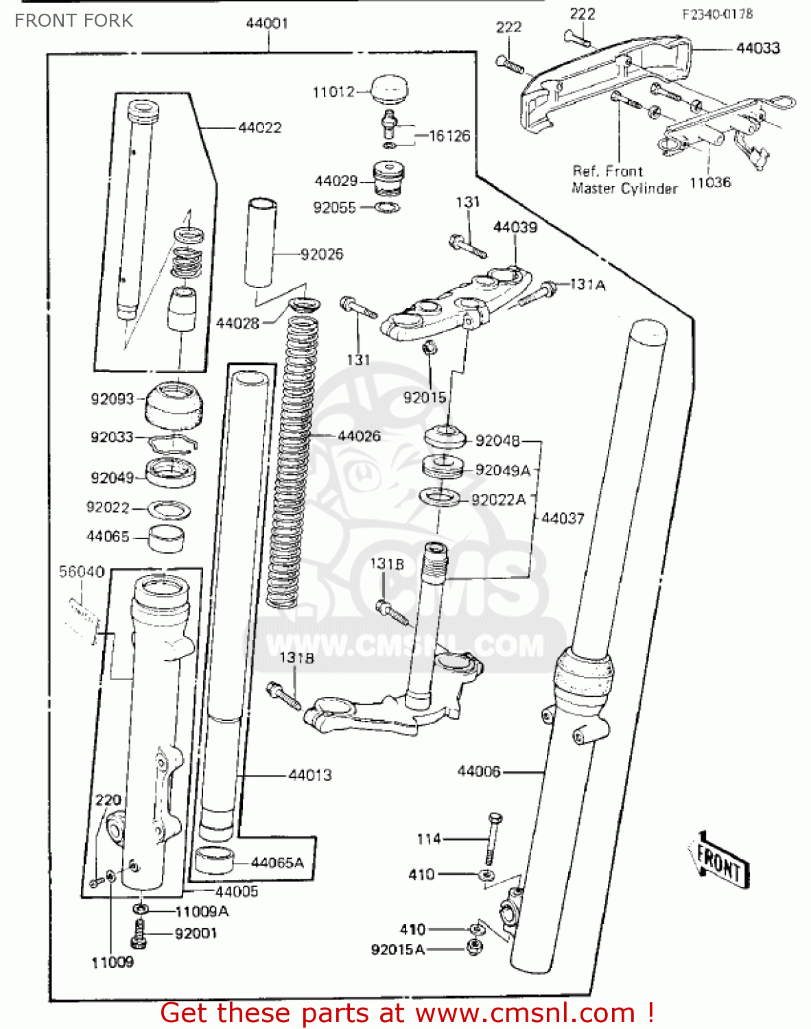FRONT FORK KZ750K2 1984 USA CANADA