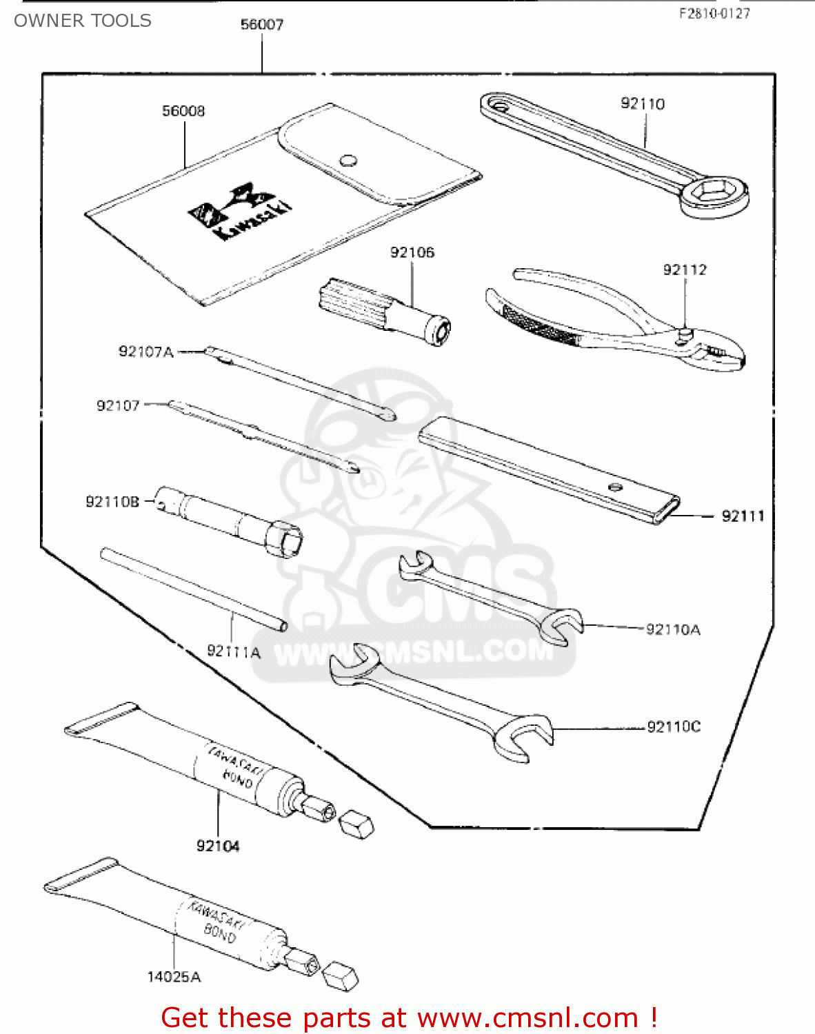 OWNER TOOLS KZ750K2 1984 USA CANADA