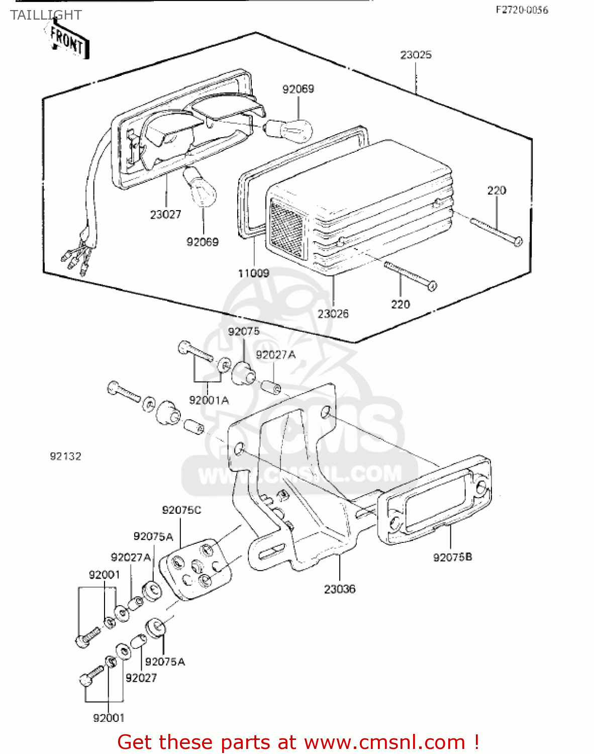 TAILLIGHT KZ750K2 1984 USA CANADA