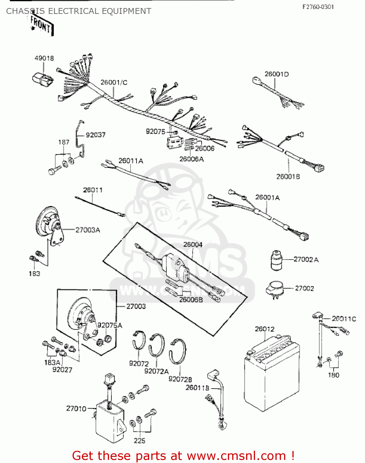CHASSIS ELECTRICAL EQUIPMENT KZ750K2 1984 USA CANADA