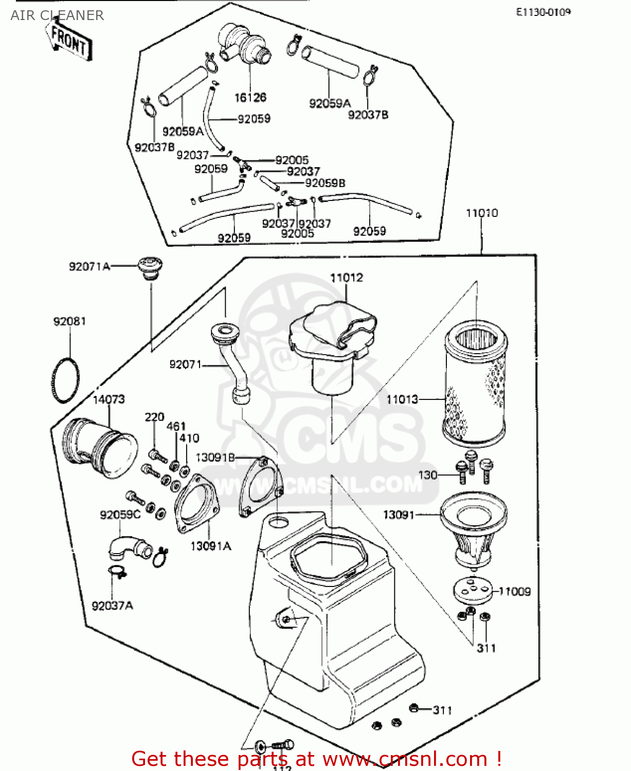 AIR CLEANER KZ750K2 1984 USA CANADA