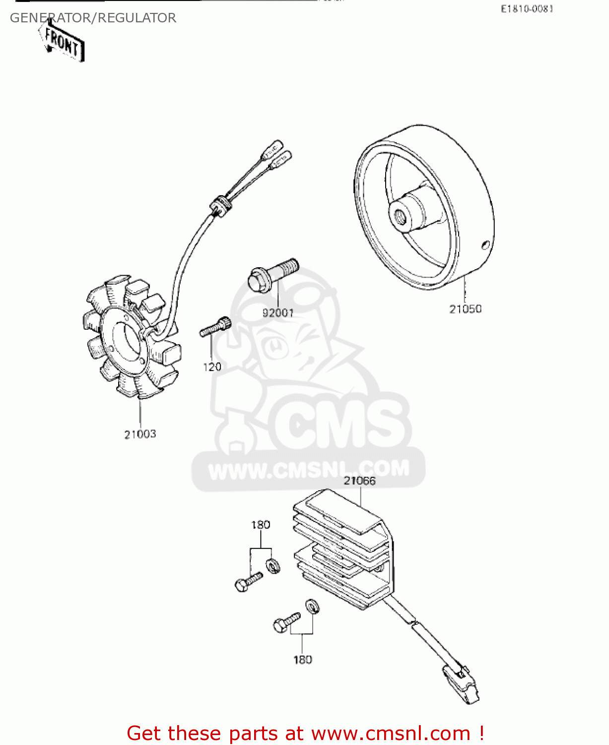 GENERATOR/REGULATOR KZ750K2 1984 USA CANADA