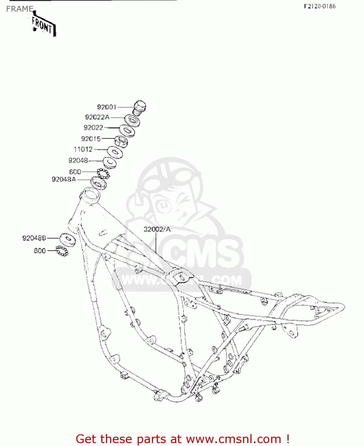 FRAME KZ750K2 1984 USA CANADA