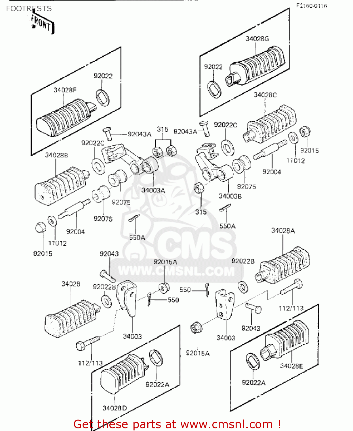 FOOTRESTS KZ750K2 1984 USA CANADA