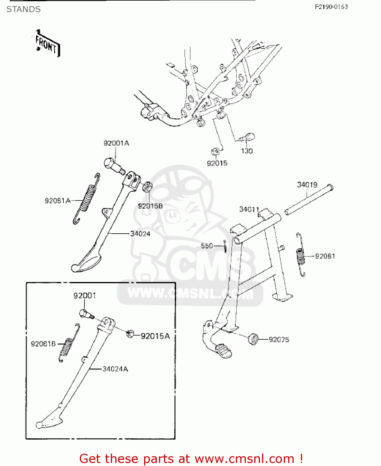 STANDS KZ750K2 1984 USA CANADA