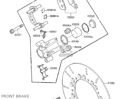 FRONT BRAKE - KZ750K2 1984 USA CANADA
