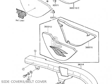 SIDE COVERS/BELT COVER - KZ750K2 1984 USA CANADA