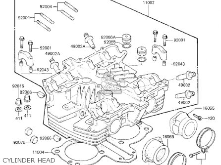 CYLINDER HEAD - KZ750K2 1984 USA CANADA