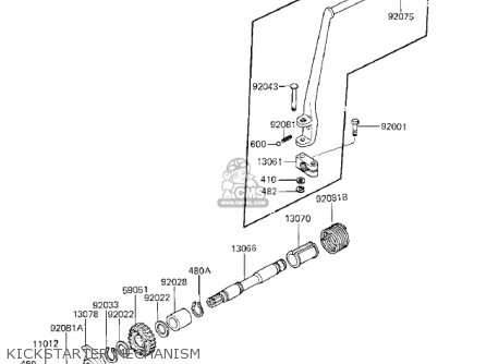 KICKSTARTER MECHANISM - KZ750K2 1984 USA CANADA