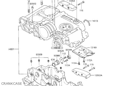 CRANKCASE - KZ750K2 1984 USA CANADA