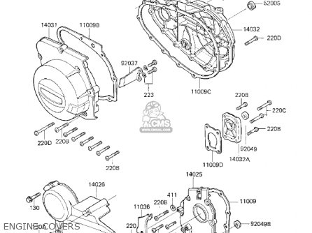 ENGINE COVERS - KZ750K2 1984 USA CANADA
