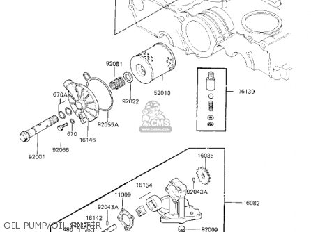 OIL PUMP/OIL FILTER - KZ750K2 1984 USA CANADA