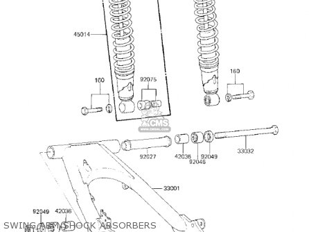 SWING ARM/SHOCK ABSORBERS - KZ750K2 1984 USA CANADA