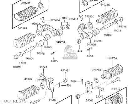 FOOTRESTS - KZ750K2 1984 USA CANADA
