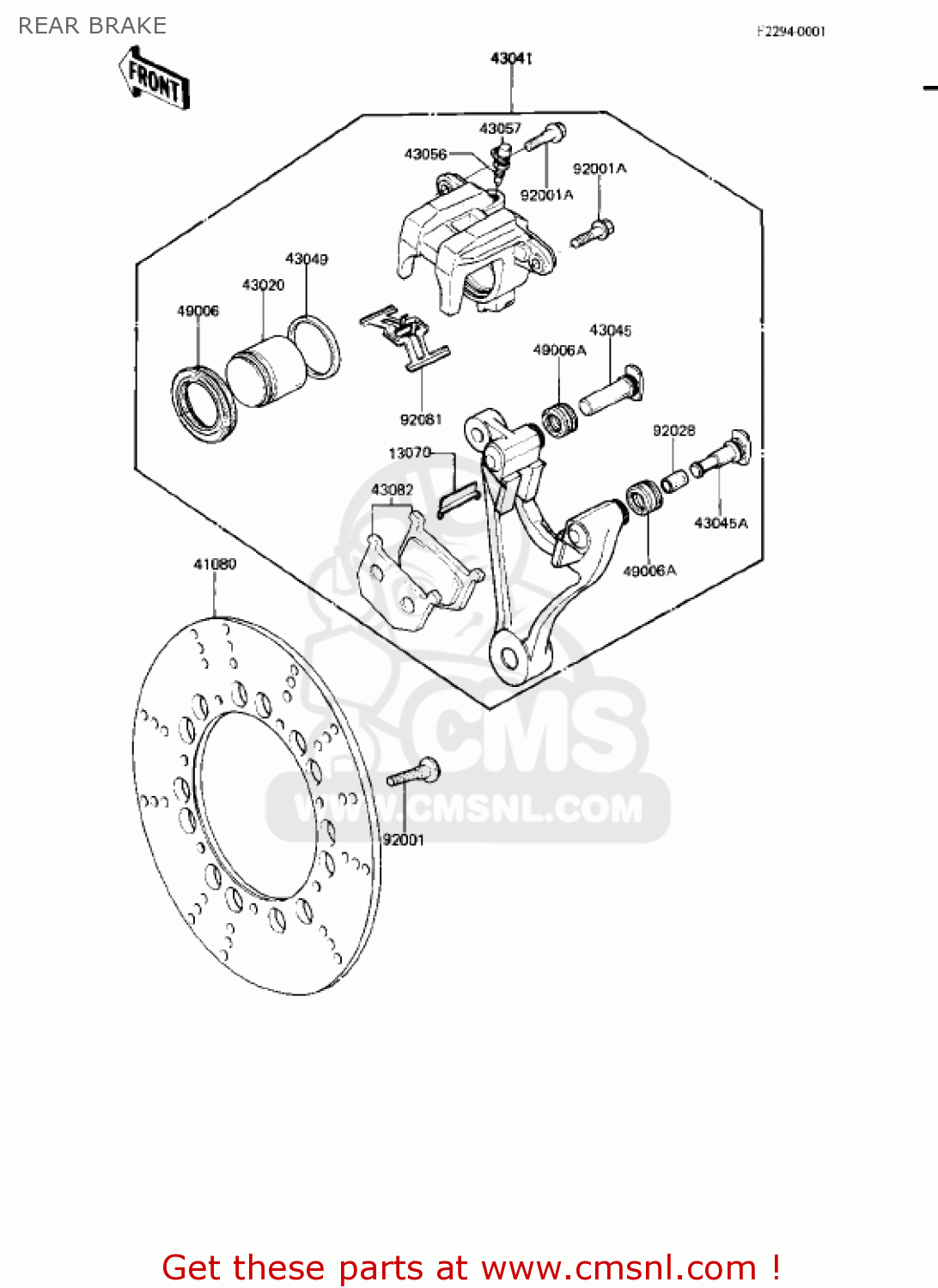 REAR BRAKE KZ750L3 1983 USA CANADA