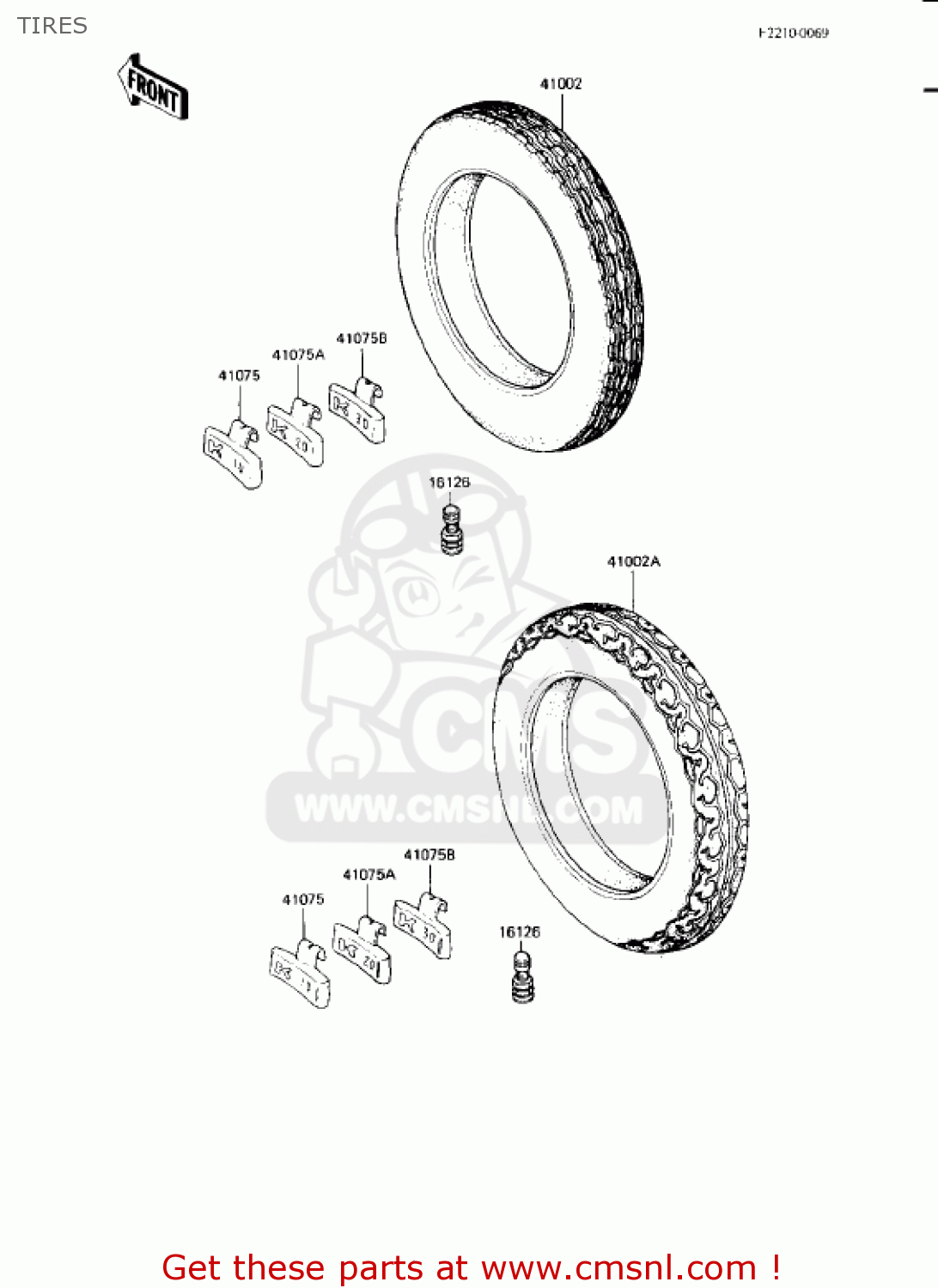 TIRES KZ750L3 1983 USA CANADA
