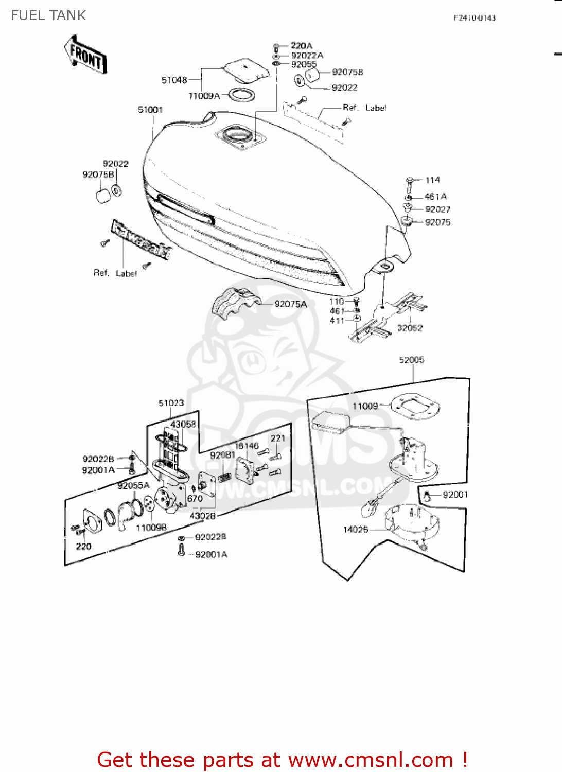FUEL TANK KZ750L3 1983 USA CANADA