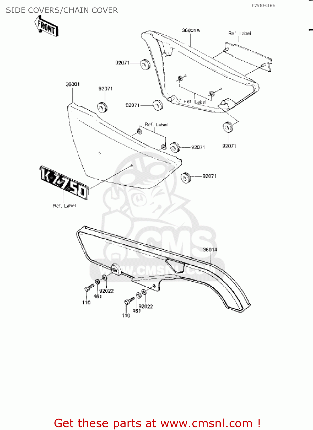 SIDE COVERS/CHAIN COVER KZ750L3 1983 USA CANADA