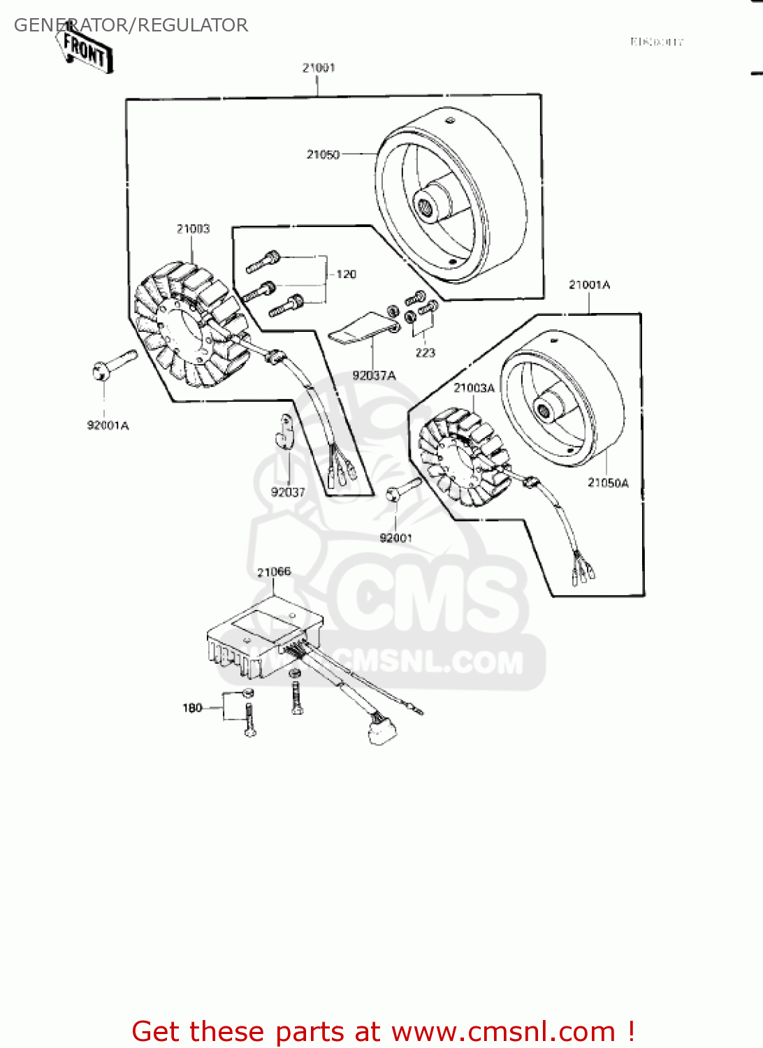 GENERATOR/REGULATOR KZ750L3 1983 USA CANADA