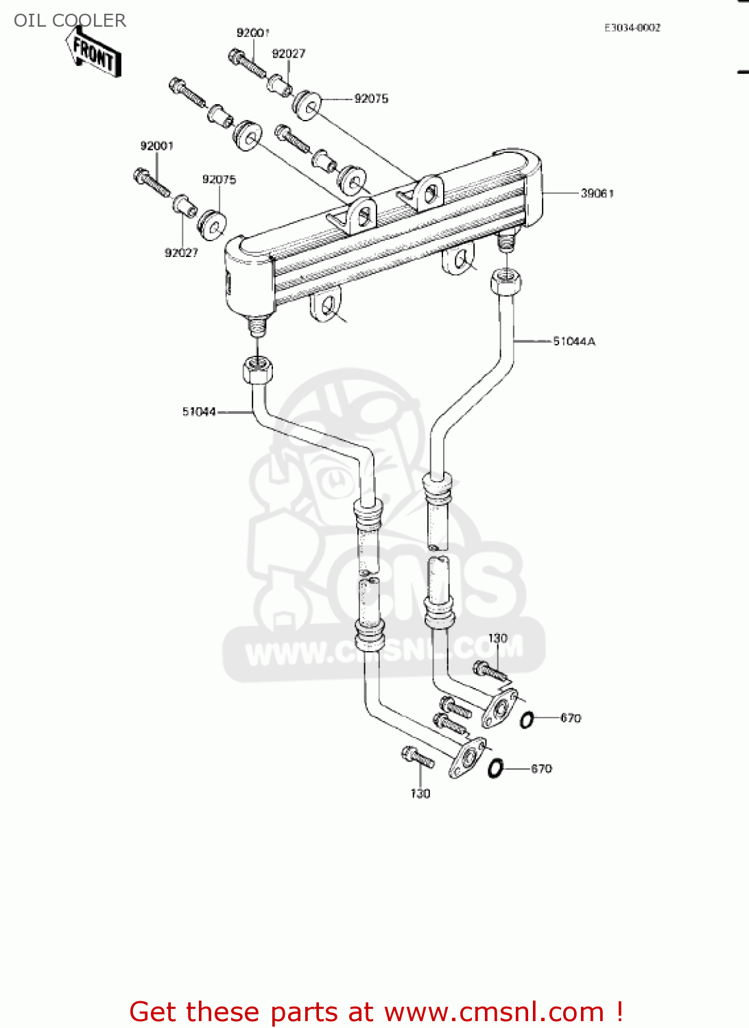OIL COOLER KZ750L3 1983 USA CANADA