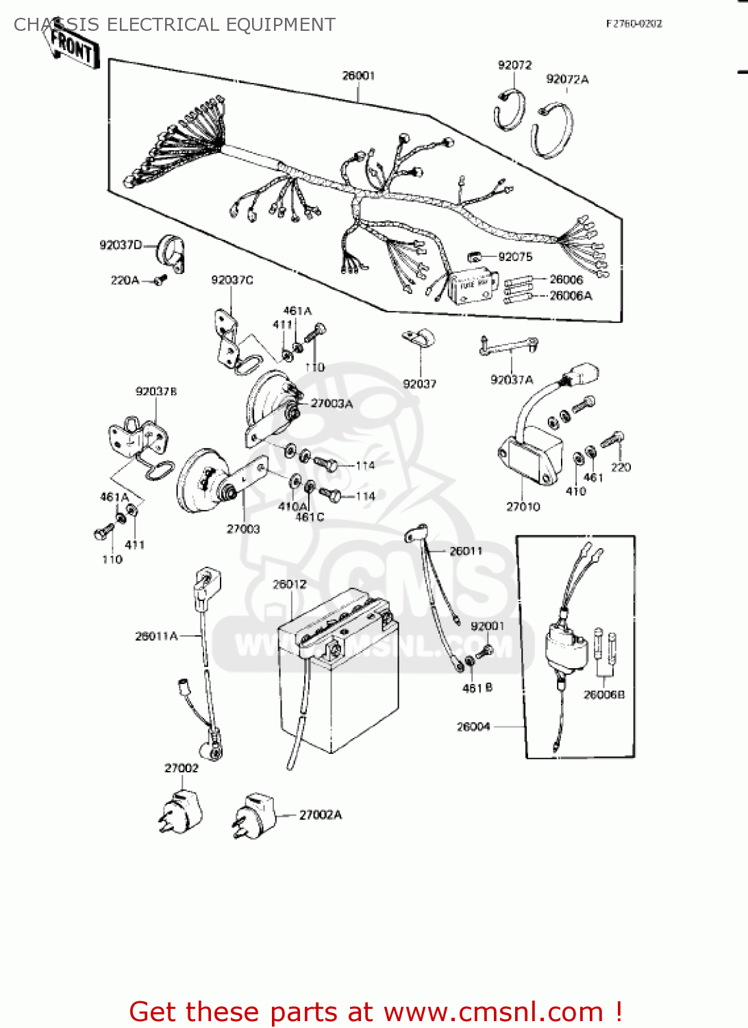 CHASSIS ELECTRICAL EQUIPMENT KZ750L3 1983 USA CANADA