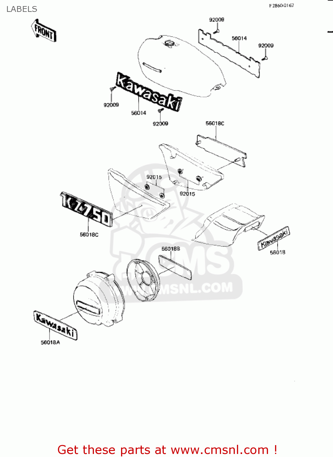 LABELS KZ750L3 1983 USA CANADA