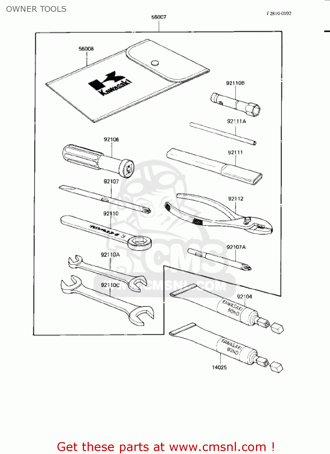 OWNER TOOLS KZ750L3 1983 USA CANADA
