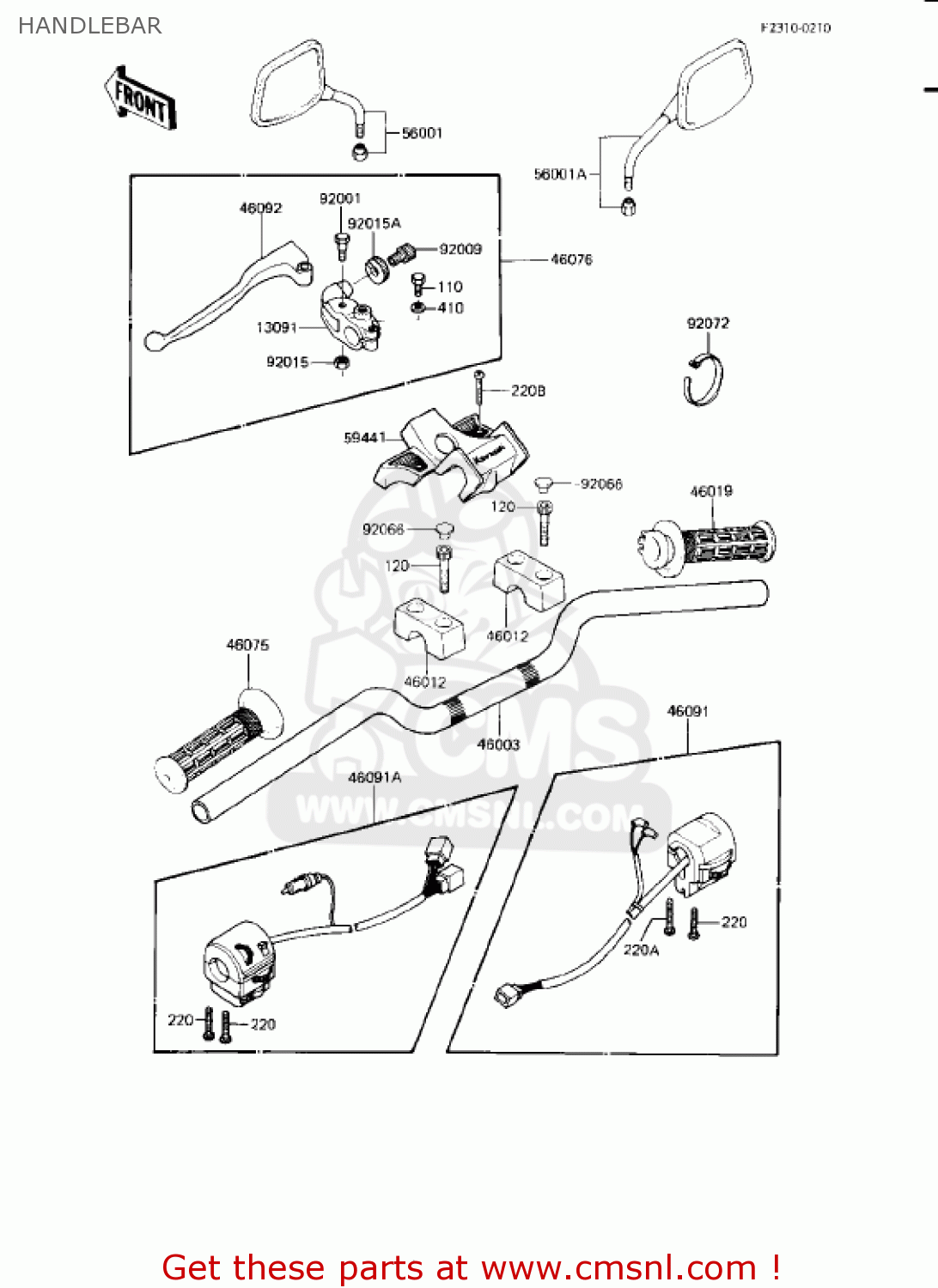 HANDLEBAR KZ750L3 1983 USA CANADA
