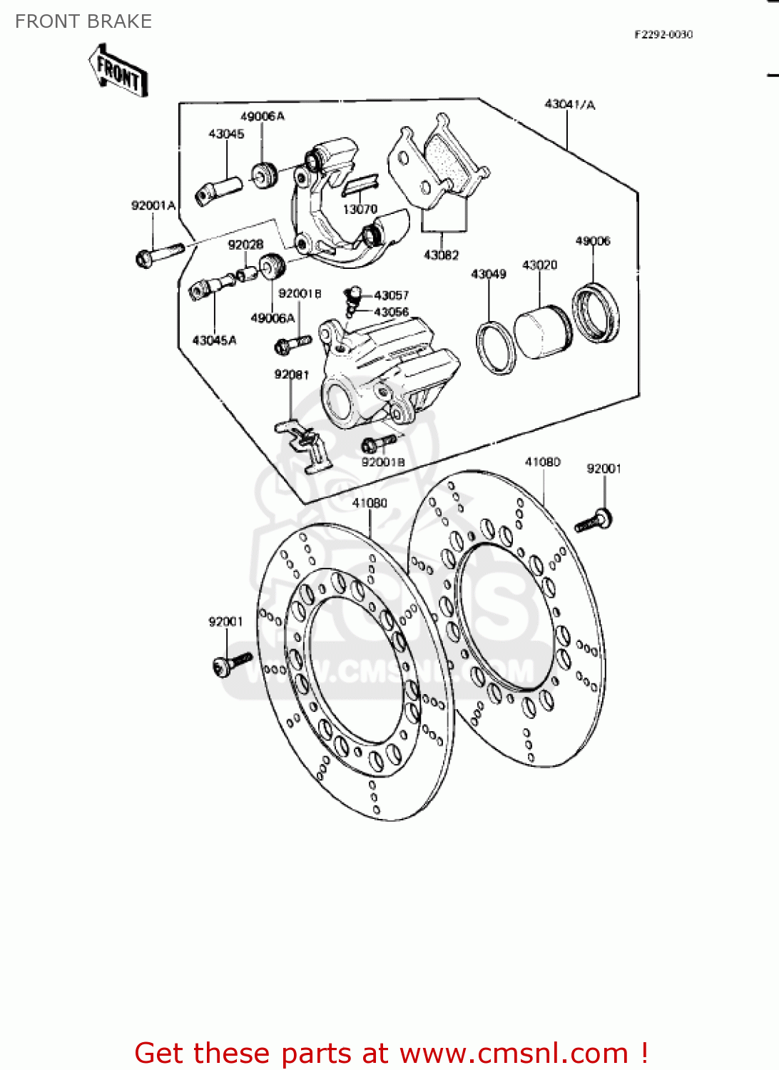 FRONT BRAKE KZ750L3 1983 USA CANADA