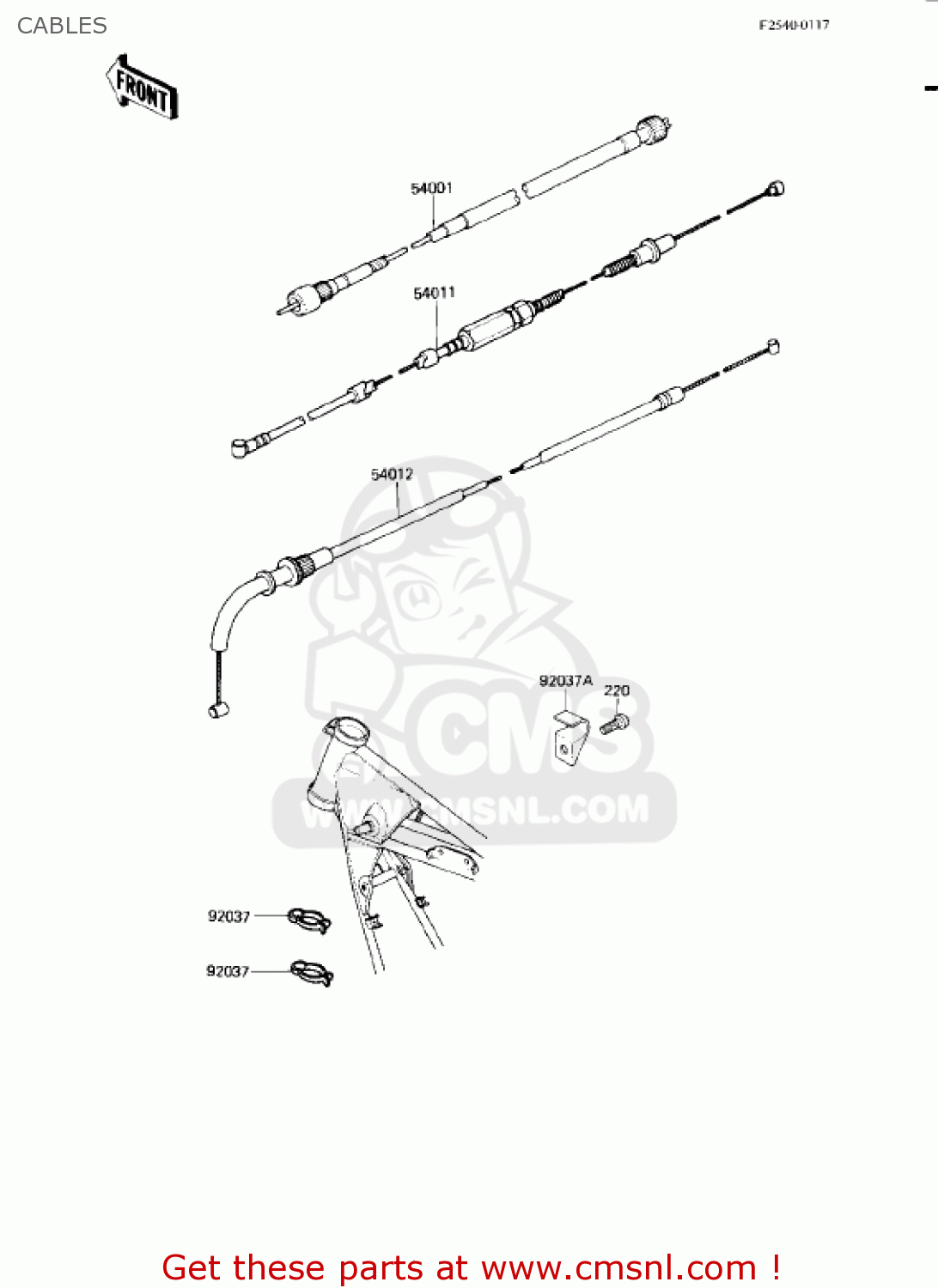 CABLES KZ750L3 1983 USA CANADA