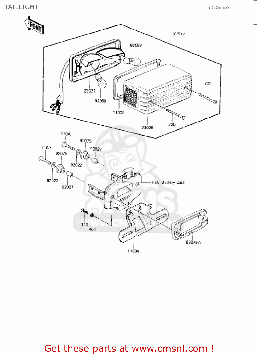 TAILLIGHT KZ750L3 1983 USA CANADA