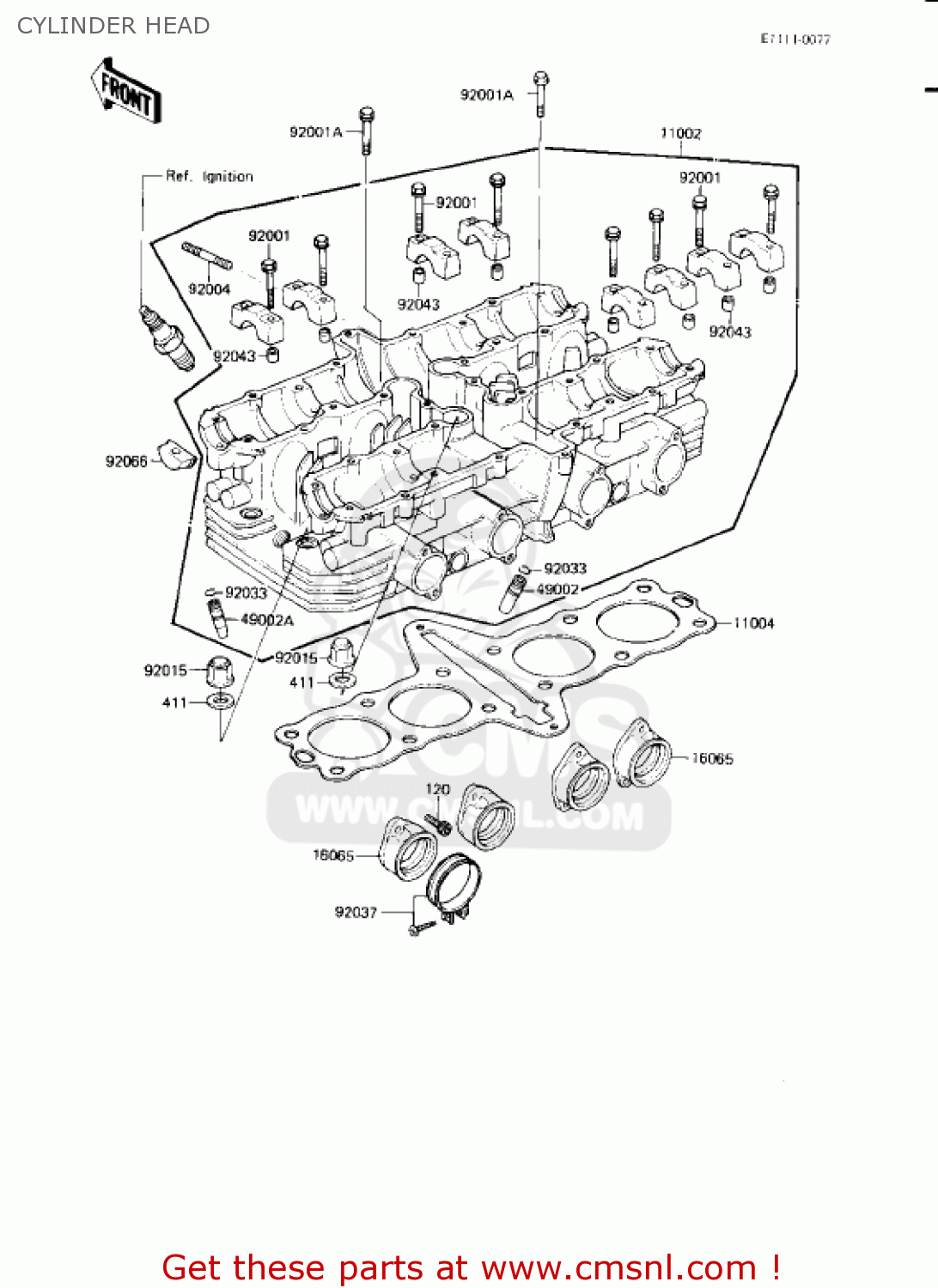 CYLINDER HEAD KZ750L3 1983 USA CANADA