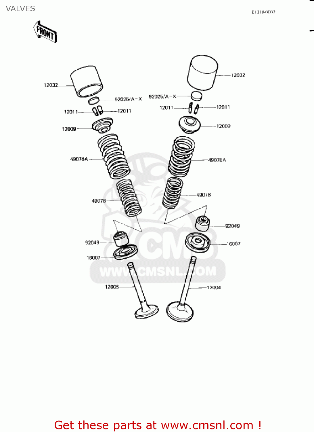 VALVES KZ750L3 1983 USA CANADA